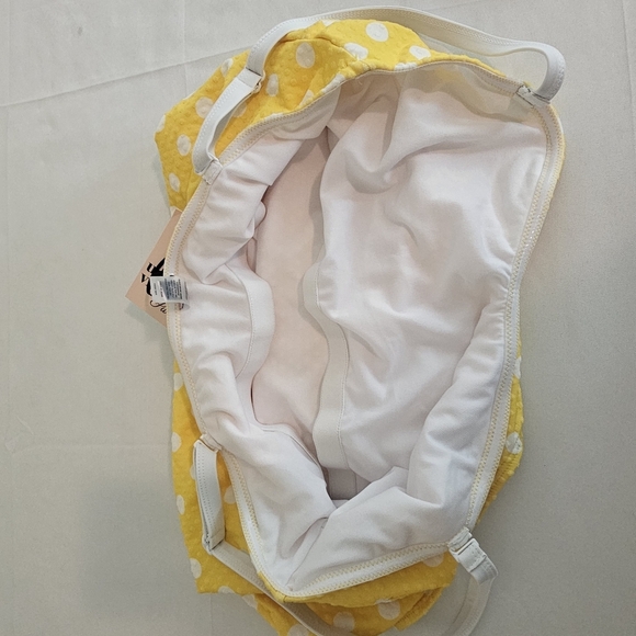 Unique Vintage Barbara One Piece Swimsuit 3X Yellow White Polka Dot Retro Pinup - Picture 13 of 14